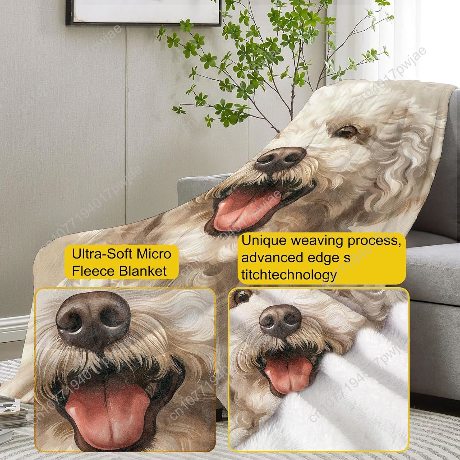 Koc z portretem radosnego pudl – Home Textiles Designer recenzja i cena